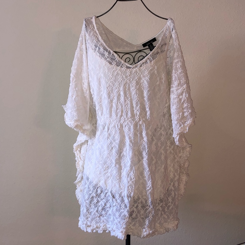 White lace babydoll top size XL